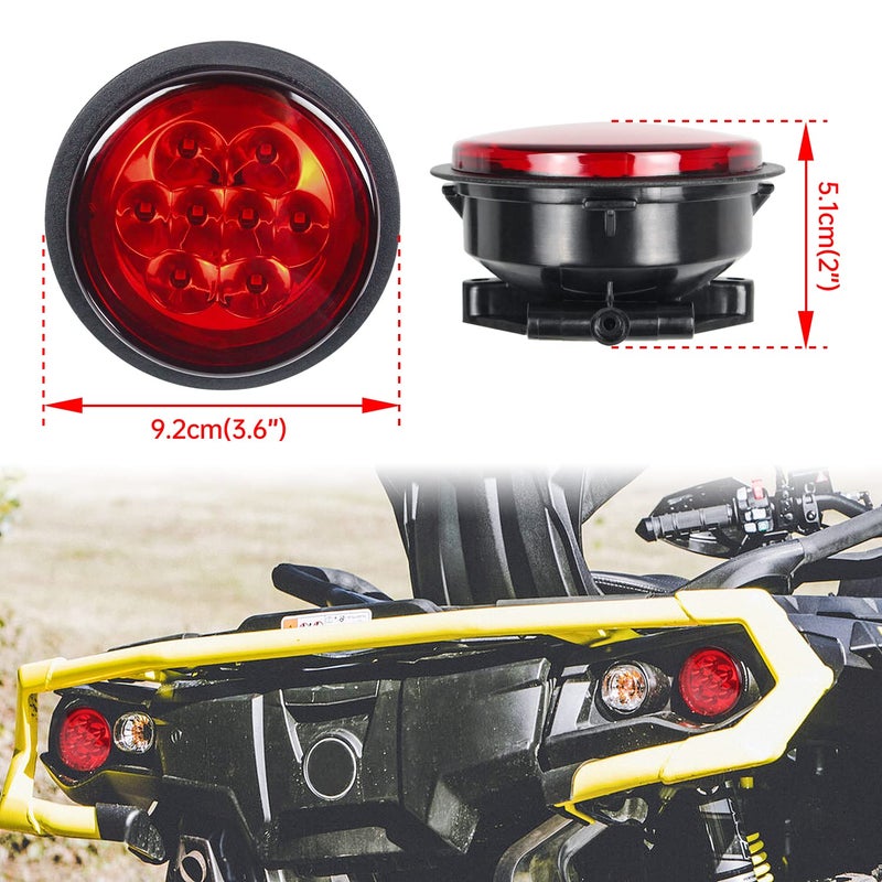 CPOWACE Pair Red LED Tail Light Assembly Compatible with Can Am Outlander, Rear Brake Lights Tail Lamps Compatible with Can-Am Outlander Renegade Commander Maverick 2011-2017,Replace #710001645 - Image 5